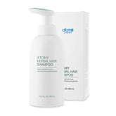 ATOMY champú de hierbas 500 ml, botella vertiendo; limpieza suave para el cabello
