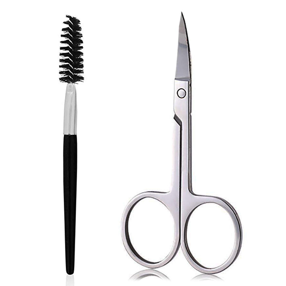 Tijeras curvas AUMELO para cejas en acero inoxidable, precisión duradera
