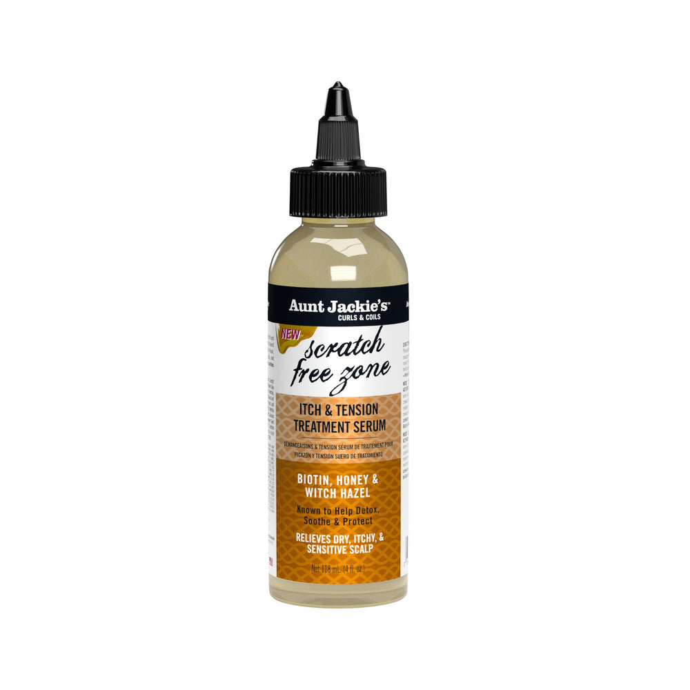 Serum Aunt Jackie's para zona sin picor entre trenzas, calma el cuero cabelludo.
