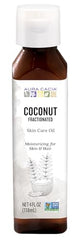 Aura Cacia Aceite fraccionado de coco, textura ligera para absorción rápida en piel.