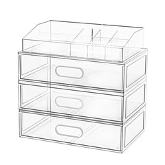 Aurblozen Organisateur maquillage transparent et empilable avec tiroirs.