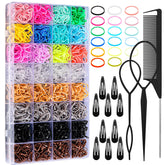 Auroray elásticos para el cabello en 17 colores con organizador práctico.