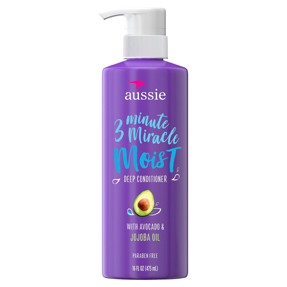 Aussie desenredante de 3 minutos con aceite de aguacate, cabello suave y fácil de peinar.