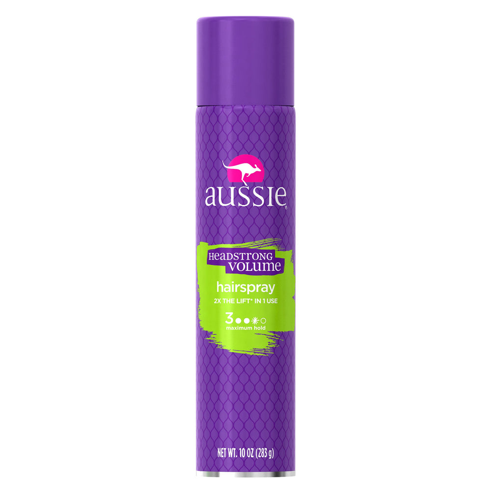 Aussie Headstrong spray-volumen cabello eleva el peinado con fijación duradera.