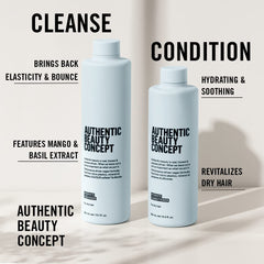 Authentic Beauty Concept Hydrate: texture crème soyeuse, démêlage facilité pour cheveux bouclés.