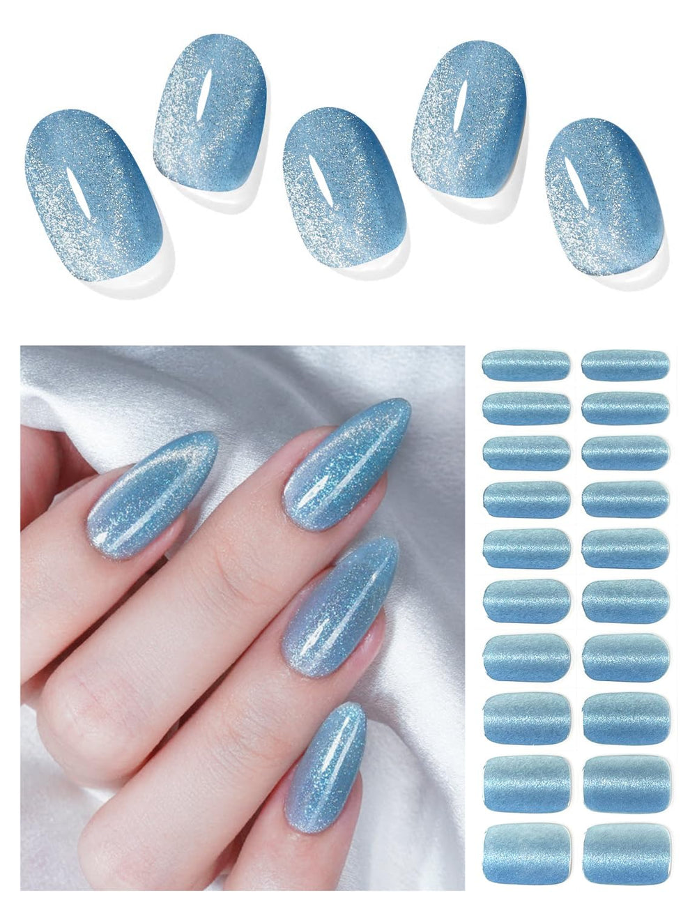 AutyaMee kit 20 tiras gel uñas para un ajuste perfecto