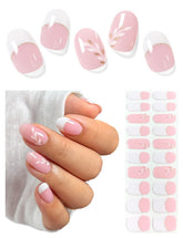 AutyaMee tiras gel semi-curado blanco flor para manicura duradera.
