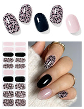 AutyaMee tiras de gel semi-curadas rosa leopardo para uñas con acabado profesional