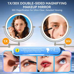 Auxmir Espejo con aumento 30x para detalles precisos en cejas y delineado