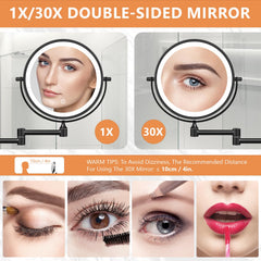 Auxmir Espejo con 54 diodos luminosos para iluminación ajustable durante el maquillaje