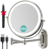Auxmir espejo maquillaje iluminado 8'' para ver detalles con claridad.