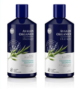 Avalon Organics Champú Engrosador con Biotina y B-Complejo, frente de la botella, volumen diario.
