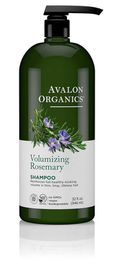 Champú Avalon Organics Romero, botella de 32 onzas para limpieza suave y volumen natural.