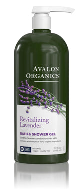 Avalon Organics Lavanda: botella de 32 onzas lista para una ducha suave y revitalizante.