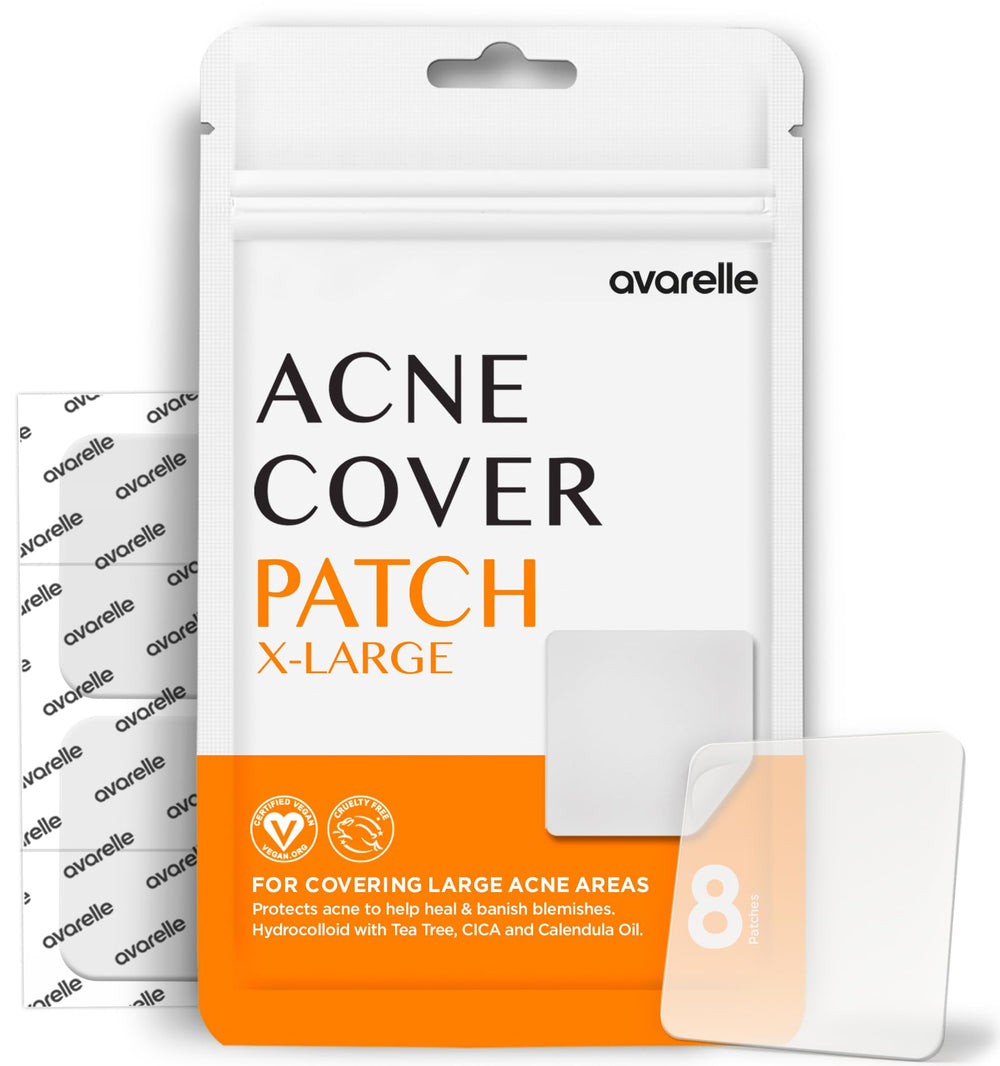 Parche AVARELLE Acne XL en empaque, discreto y práctico para uso diario.