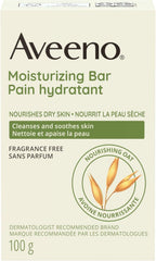 Aveeno Bar limpieza suave: absorbe suciedad y aceite sin irritación.