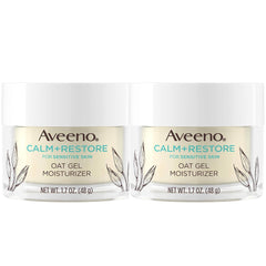Aveeno Calm + Restore gel facial pack de 2, hidratación suave para piel sensible.