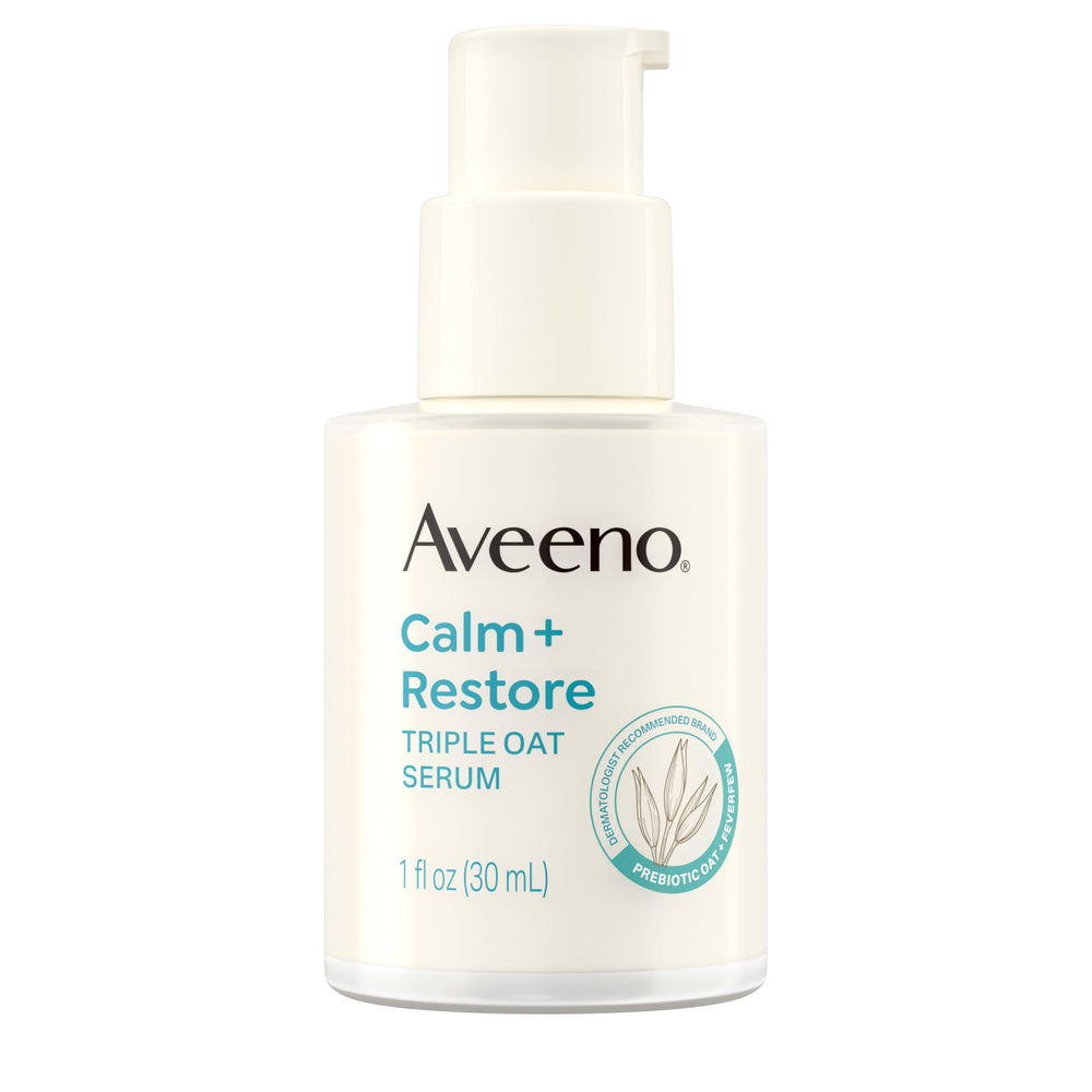 Aveeno Calm + Restore Serum: botella para hidratación suave en piel sensible.