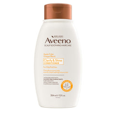Aveeno Acondicionador Vinagre Manzana, botella visible, brillo y suavidad diario.