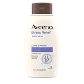 Aveeno Ducha relajante en botella con avena prebiótica para piel sensible.