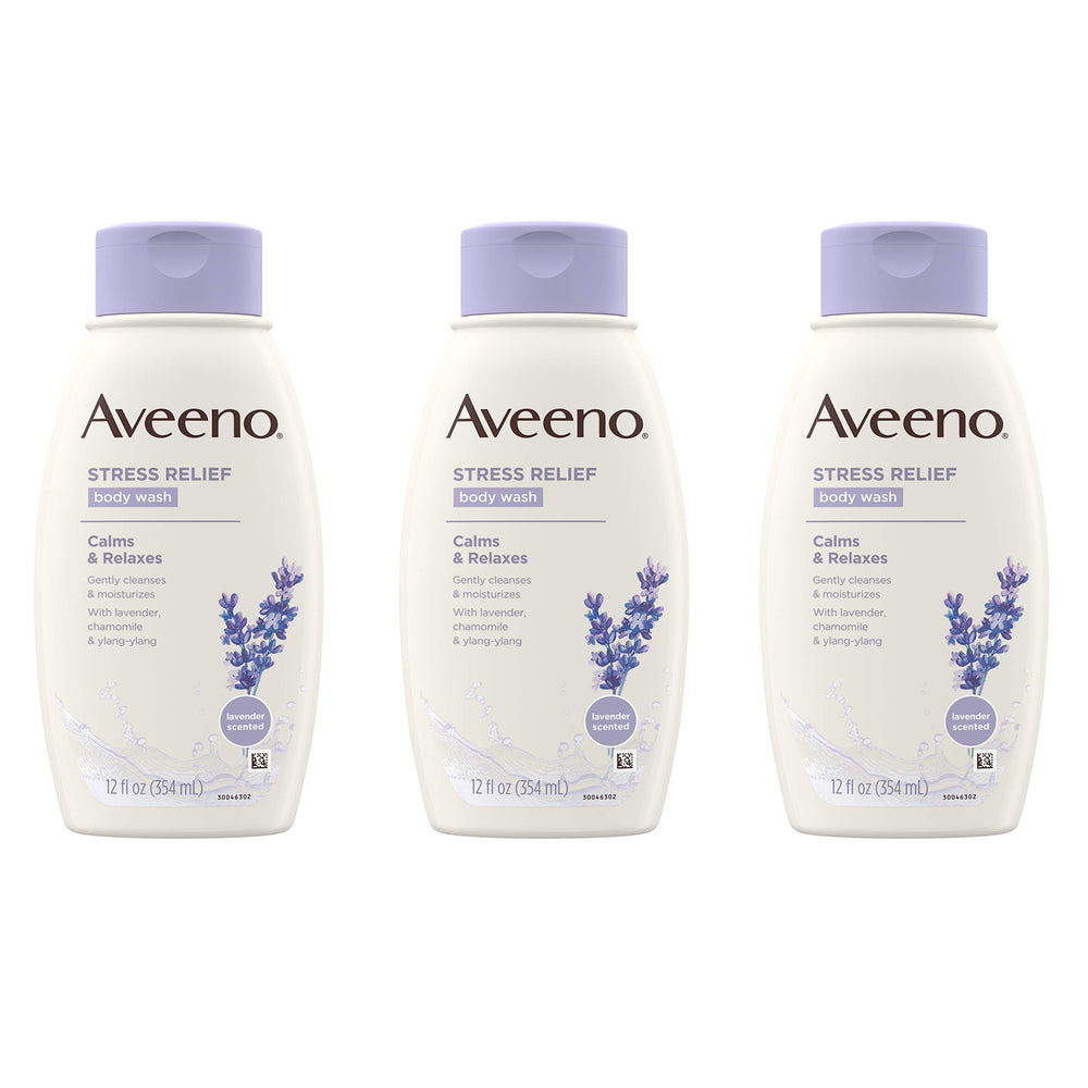 Aveeno Stress Relief: bouteille lavande, détente pendant la douche