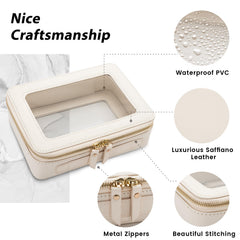 Estuche de maquillaje PU resistente de Aveniee, estructura estable para uso diario.