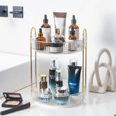 Organizador giratorio de maquillaje Aveniee para tocador de 2 niveles, acceso sencillo.