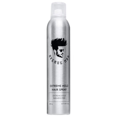 Avenue Man Extreme Hold Hairspray, bouteille prête à fixer durablement la coiffure.