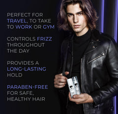 Avenue Man Thickening Spray seca rápidamente sin sensación pesada.