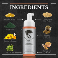 Avenue Man Volume Lift Mousse styling session highlighting defined, movable texture.