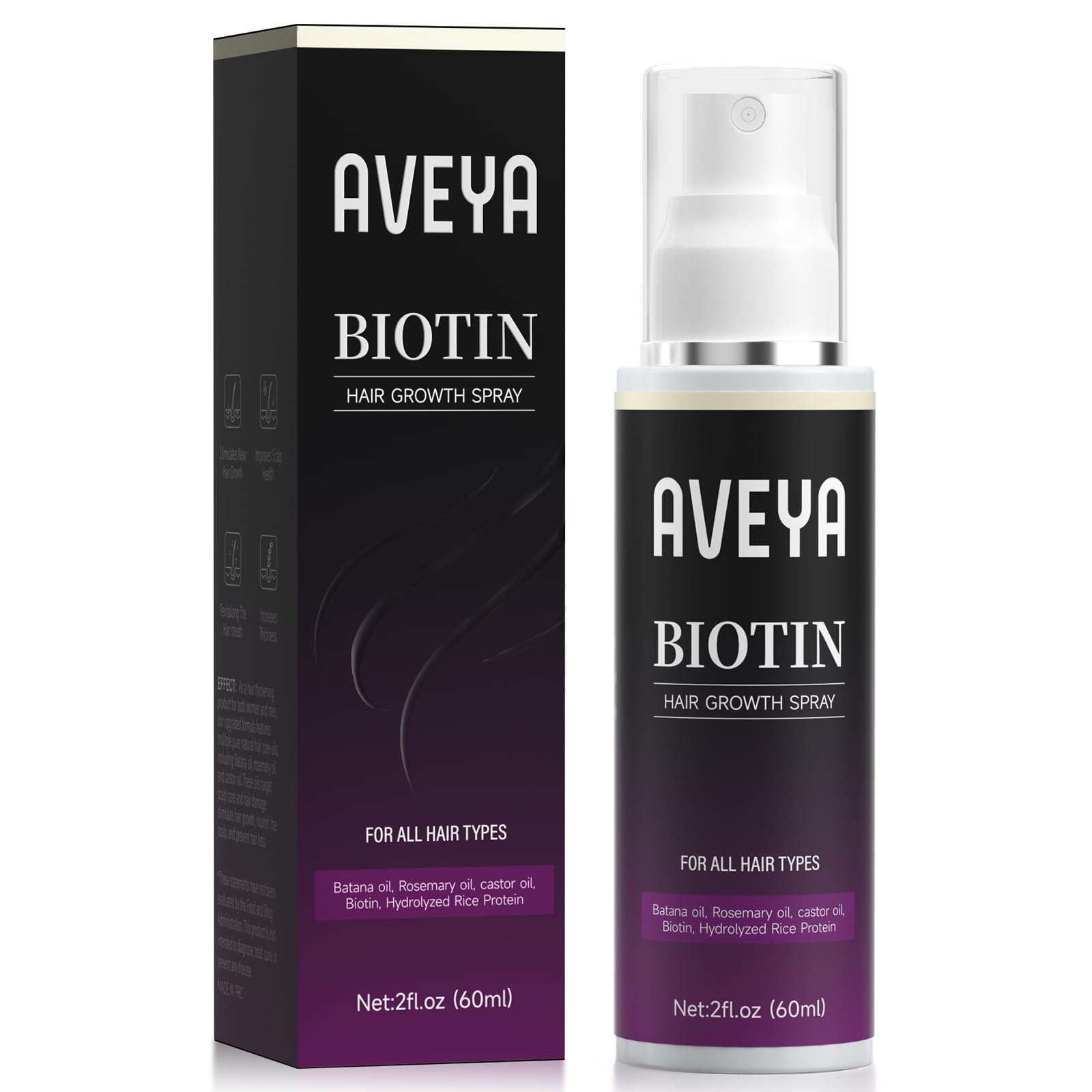 AVEYA spray crecimiento capilar, aceite de romero: favorece cuero cabelludo sano y cabello saludable.