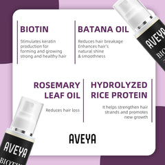 AVEYA spray crecimiento capilar, proteína de arroz hidrolizada: refuerza la fibra capilar.