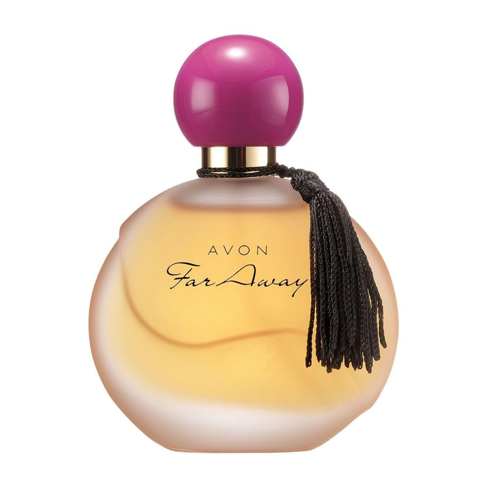 AVON Far Away, botella frontal, emana elegancia para ocasiones especiales.
