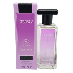 AVON Odyssey frasco-botella para uso diario con aroma floral suave.