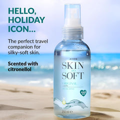 AVON SKIN SO SOFT Aceite Seco Original, absorción rápida tras la ducha para piel suave.