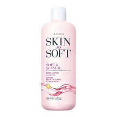 AVON Skin So Soft loción corporal con argán en botella, hidratación duradera.