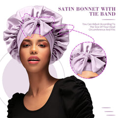 AWAYTR bonete satin banda ancha: lazo ajustable para un ajuste firme