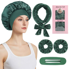 AWAYTR Conjunto de rizadores sin calor en terciopelo verde, para viajar sin calor