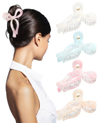 AWAYTR pinza lazo acrílico transparente, ideal para un look elegante diario