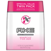 AXE Anarchy For Her, envase 4 oz, paquete doble para uso diario y frescura continua