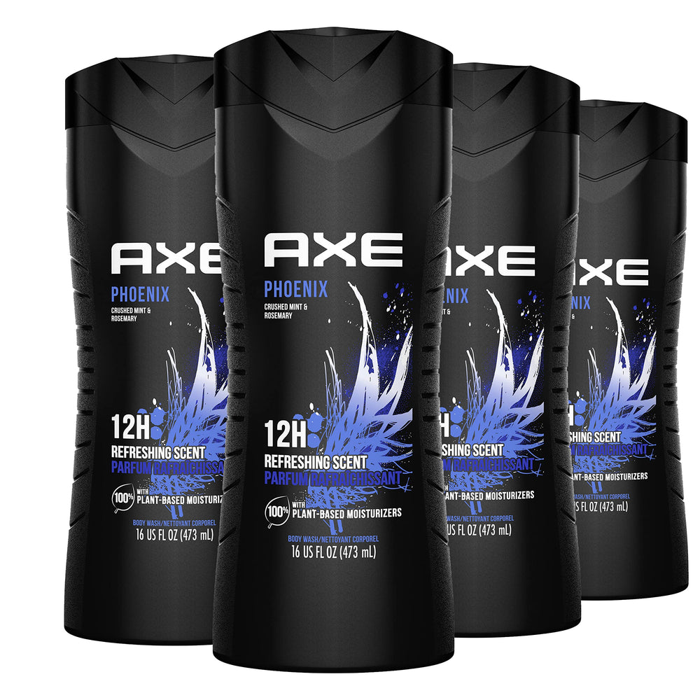 AXE Phoenix botella reciclada, cuida la piel con hidratación continua y compromiso ecológico.