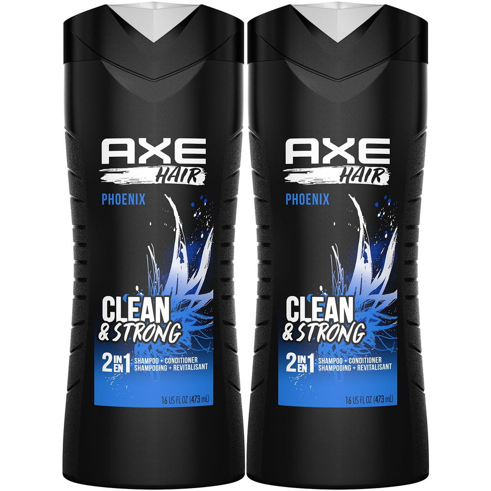 AXE Phoenix 2 en 1, champú y acondicionador, botella ergonómica para uso diario.