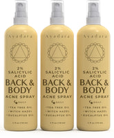 AYADARA spray acné espalda, solución práctica para espaldas propensas.