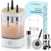 Azang Electric Makeup Brush Cleaner front view, travel-ready compact device.