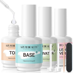 AZUREBEAUTY capa base en botella, protección y acabado suave para uñas.
