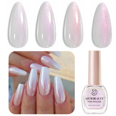 AZUREBEAUTY botella con acabado perlado cromado para uñas, ideal para looks brillantes.