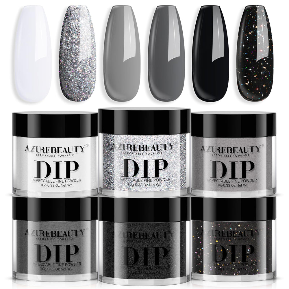 AZUREBEAUTY Dip Powder Basic Set blanco, acabado elegante y duradero para uñas.