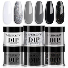 AZUREBEAUTY Dip Powder Basic Set blanco, acabado elegante y duradero para uñas.