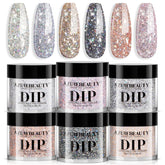 AZUREBEAUTY Dip Powder Set 6 Colores brillantes para un acabado duradero y resplandeciente