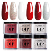 AZUREBEAUTY Dip Powder Set tono rojo burdeos para acabado duradero